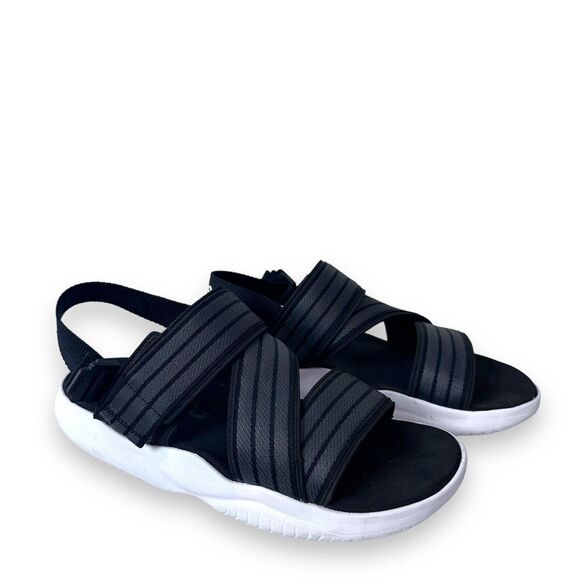 Adidas Sandals Swim Slide 90s Regular Fit Black Grey White Comfort Size 10 - Picture 2 of 10